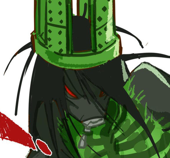 1x1x1x1 (Forsaken) with an irritated expression, an exclamation mark near their chest