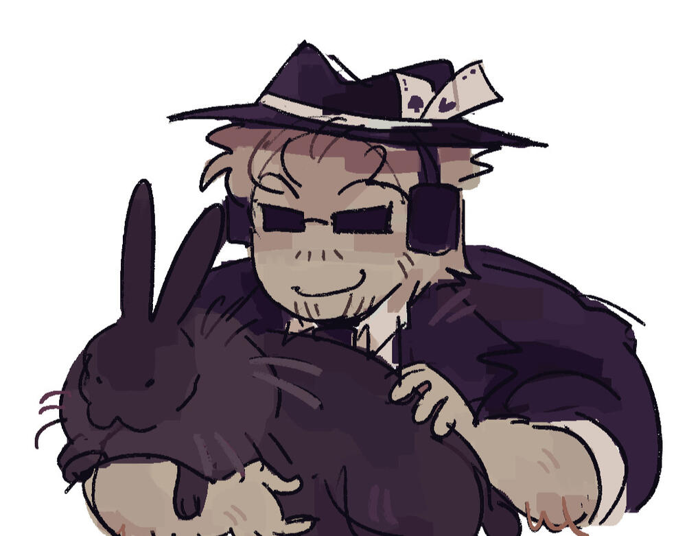 Chance holding spade with a big smile on his face.