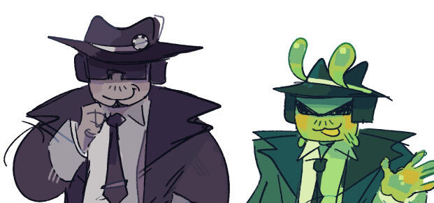 Chance next to an alien variant of himself